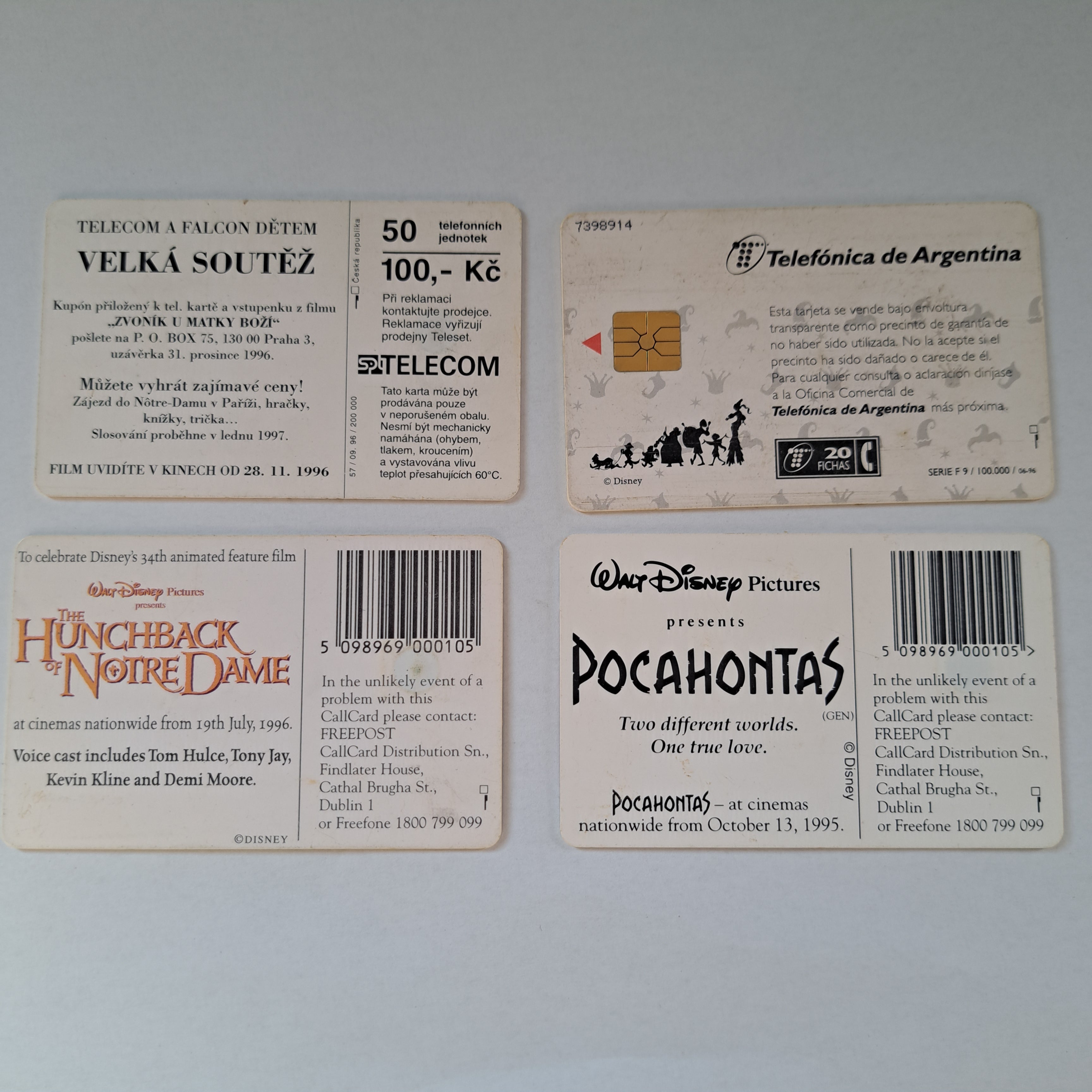 Lotto tessere telefoniche disney