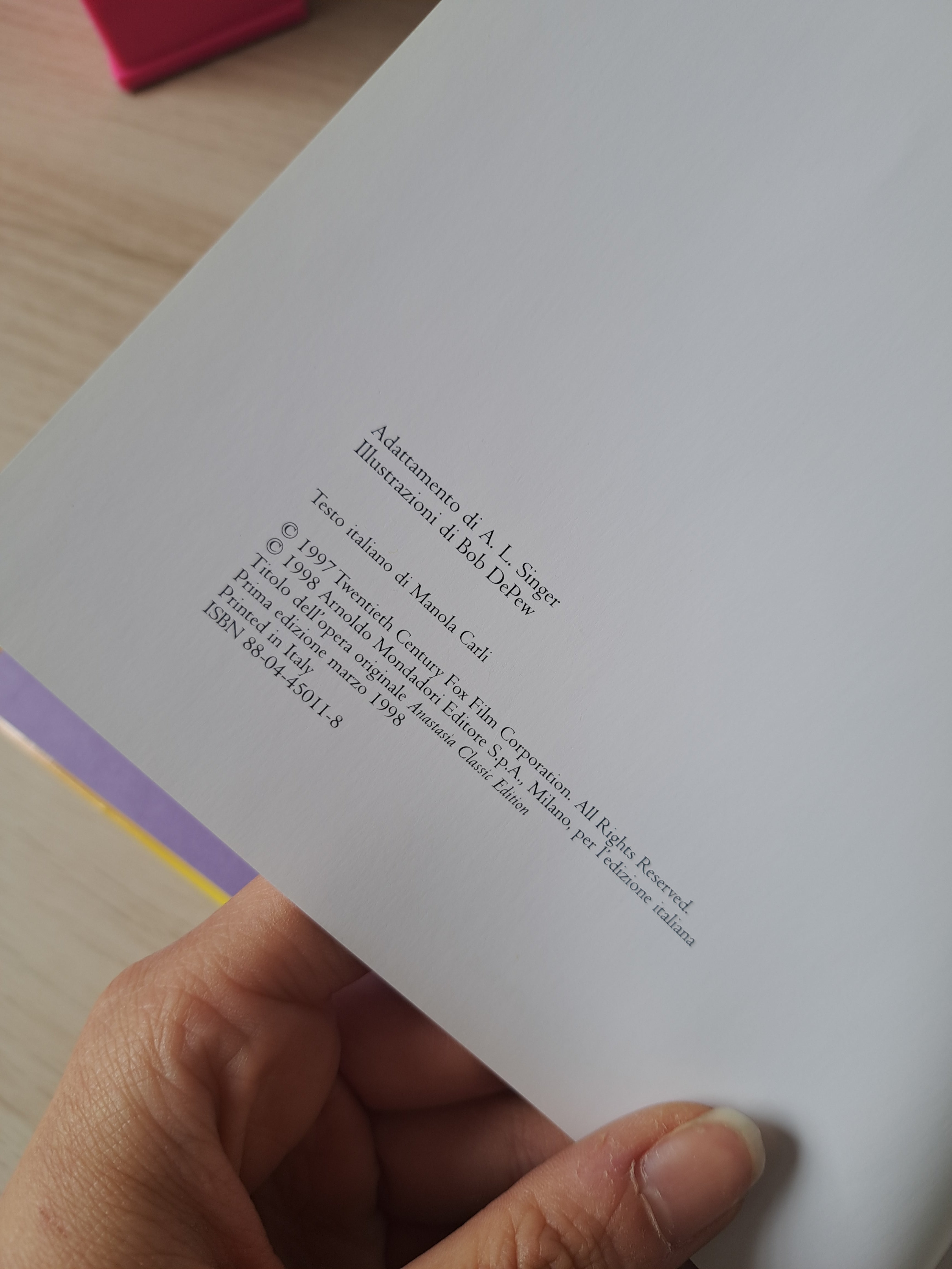 Libro disney anni 90 Anastasia